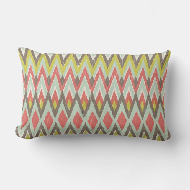 Tribal Ikat Lumbar Cushion (Front)