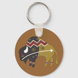 Tribal Indian Buffalo Key Ring