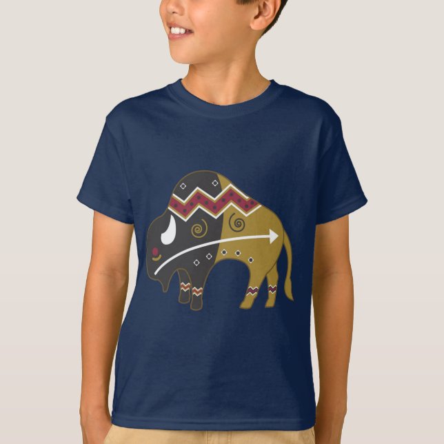 Tribal Indian Buffalo T-Shirt (Front)