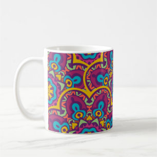 Tribal indian ethnic seamless mandalas repeat desi coffee mug