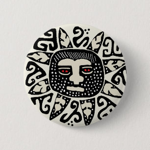 Tribal Indian Sun Spirit 6 Cm Round Badge