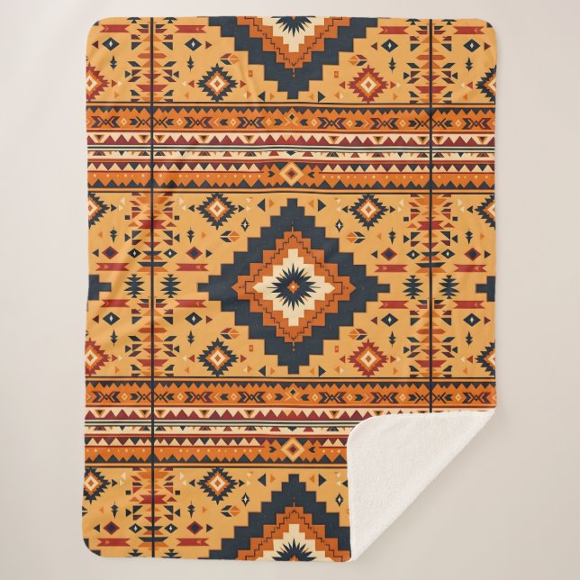 Tribal-inspired Sherpa Blanket (Front)