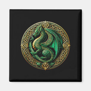 Tribal Irish Green Celtic Knot Fantasy Celtic Drag Magnet