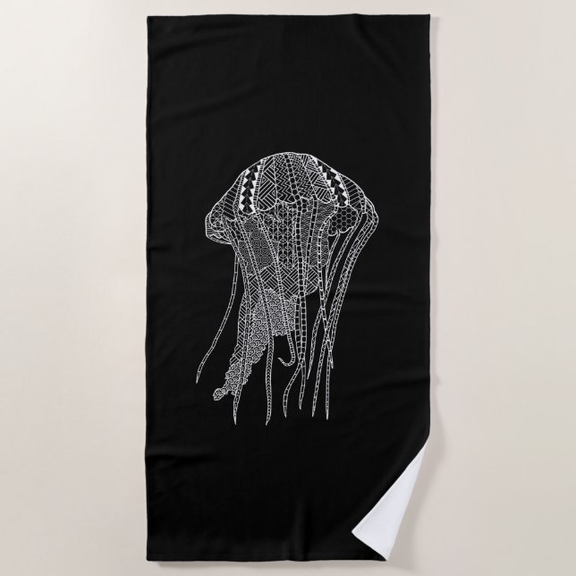 Tribal Jellyfish Beach Towel (Front)