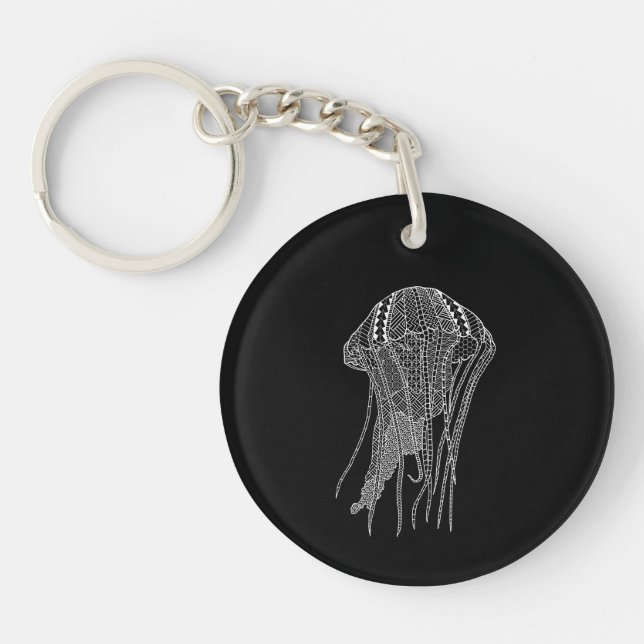 Tribal Jellyfish Key Ring (Front)