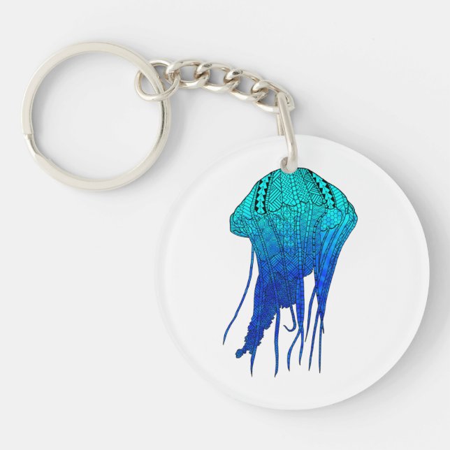 Tribal Jellyfish Key Ring (Front)
