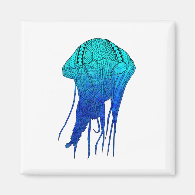 Tribal Jellyfish Magnet (Front)