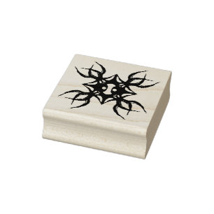 Tribal jellyfish Square Rubber Stamp