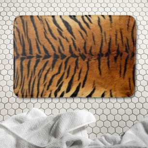 Tribal jungle animal fur Tiger Print Bath Mat