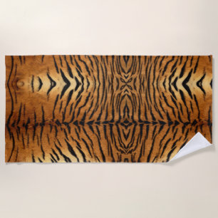 Tribal jungle animal fur Tiger Print Beach Towel