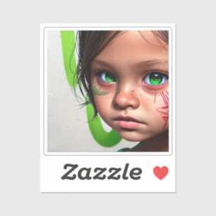 Tribal Kids   Little Futuristic Girl Green Eyes
