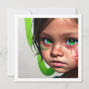 Tribal Kids Little Futuristic Girl Green Eyes