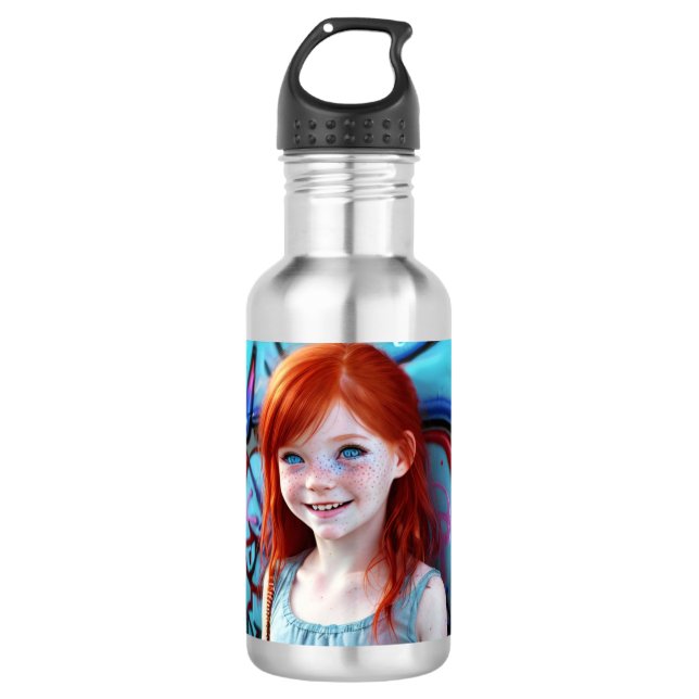 Tribal Kids | Pretty Little Redhead Girl  532 Ml Water Bottle (Front)