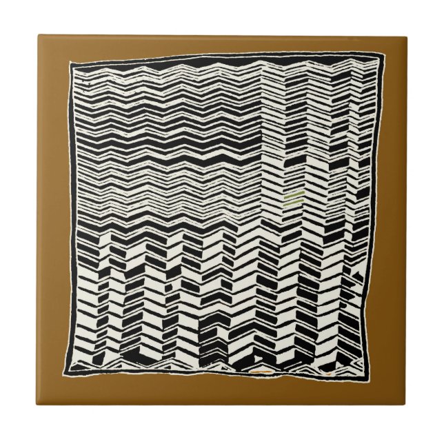 Tribal Kuba Designs Ceramic Tile (Front)