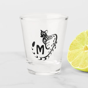 Tribal Large Spotted Genet Monogram Shot Glass
