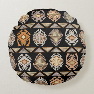 Tribal Leap Frogs Round Cushion