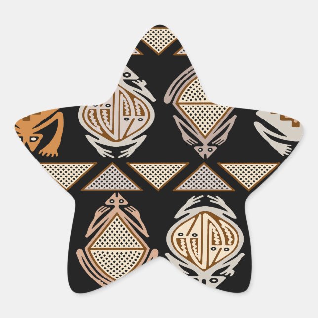 Tribal Leap Frogs Star Sticker (Front)
