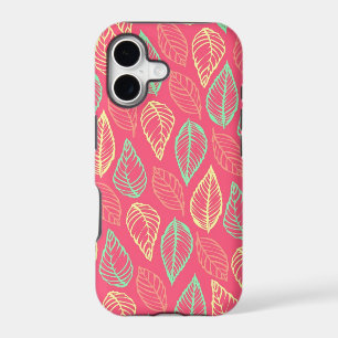 Tribal leaves batik rustic chic hot pink pattern