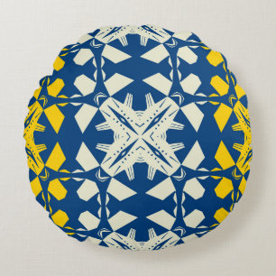 Tribal like asian feel seamless pattern, abstract round cushion