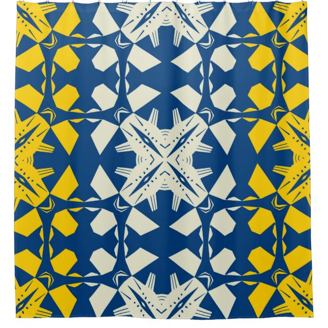 Tribal like asian feel seamless pattern, abstract  shower curtain (Front)