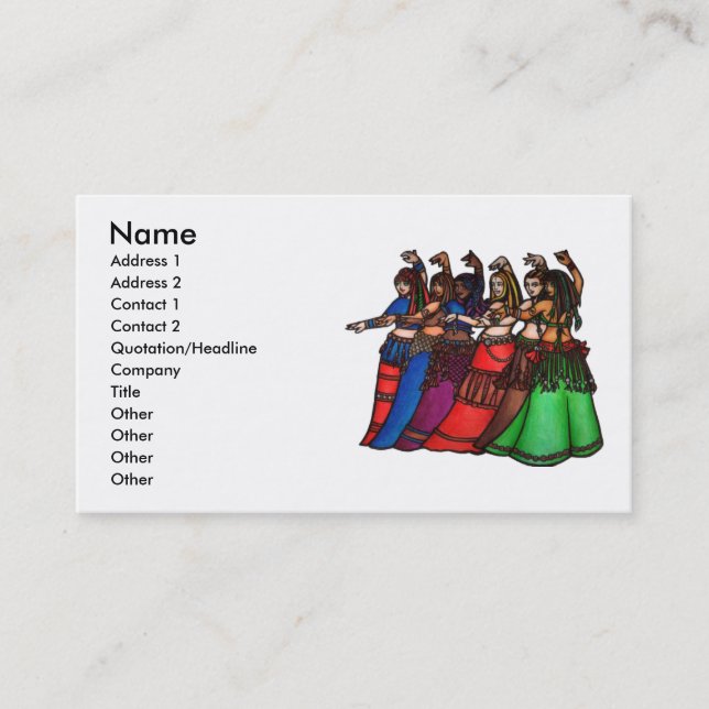 Tribal Line Belly Dancer Business Cards (Front)