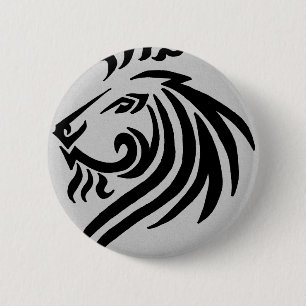 TRIBAL LION 6 CM ROUND BADGE