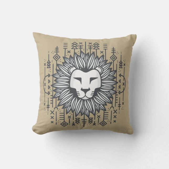 Tribal Lion Cushion (Front)