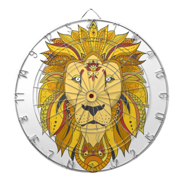 Tribal Lion Dartboard (Aim for greatness with the king of the jungle watching.)