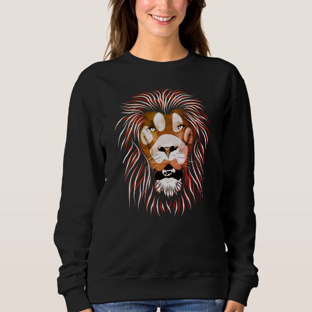 Tribal Lion Face Sweatshirt (Front)