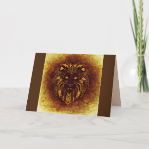 tribal lion greeting card
