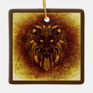 tribal lion ornament