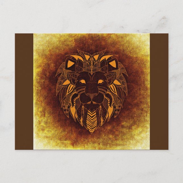 tribal lion postcard (Front)