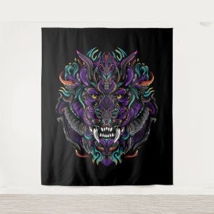 Tribal Lion Skull Tapestry