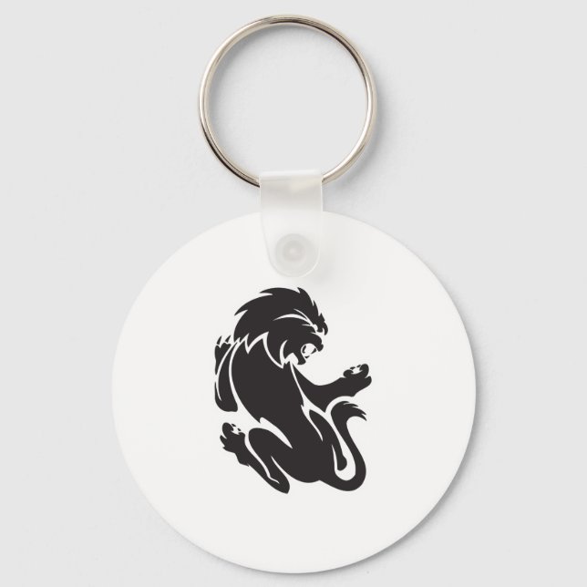 Tribal Lion Tattoo Design Key Ring (Front)