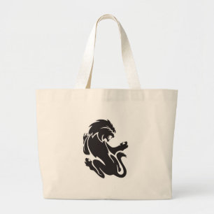 Tribal Lion Tattoo Design Large Tote Bag