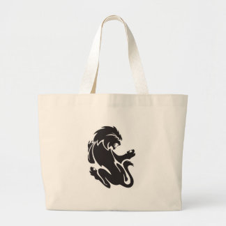 Tribal Lion Tattoo Design Large Tote Bag