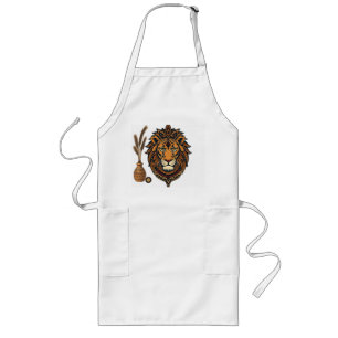 Tribal Lion with Earthy Tones Long Apron