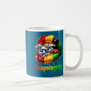 Tribal lips black woman pride strong melanin queen coffee mug