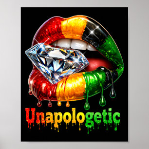Tribal lips black woman pride strong melanin queen poster