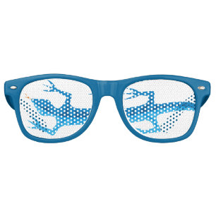 Tribal Lizard Blue Retro Sunglasses