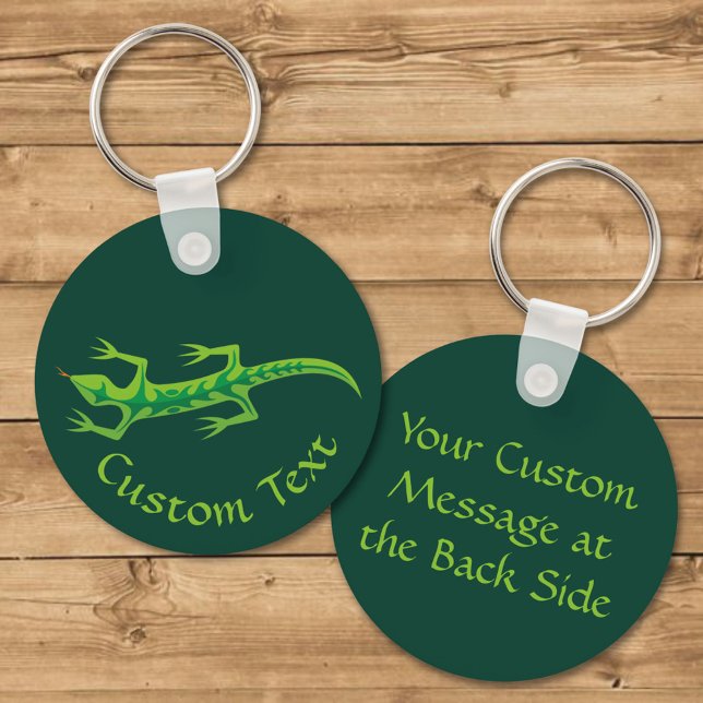 Tribal Lizard Green Keychain (Creator Uploaded)