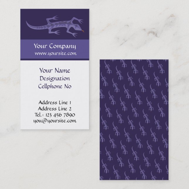 Tribal Lizard Mauve Business Card (Front/Back)