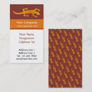 Tribal Lizard Orange Business Card
