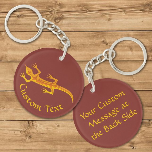 Tribal Lizard Orange Keychain (Creator Uploaded)