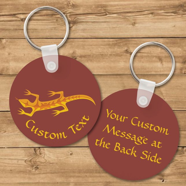 Tribal Lizard Orange Keychain (Creator Uploaded)