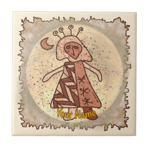 Tribal Luna Girl Ceramic Tile