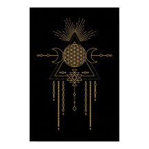 Tribal Mandala Line Art Geometry Moon Elements