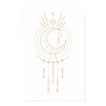 Tribal Mandala Modern Gold Geometry Moon Elements