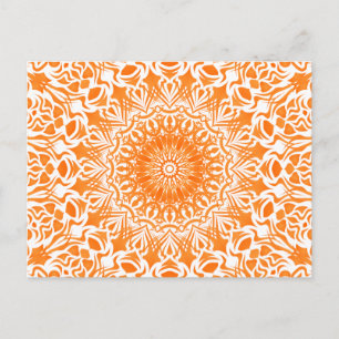 Tribal Mandala Orange Postcard