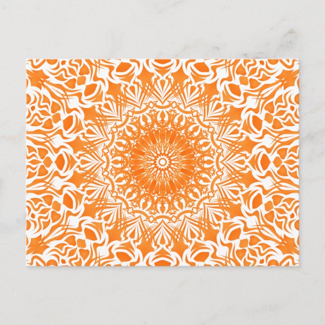 Tribal Mandala Orange Postcard (Front)